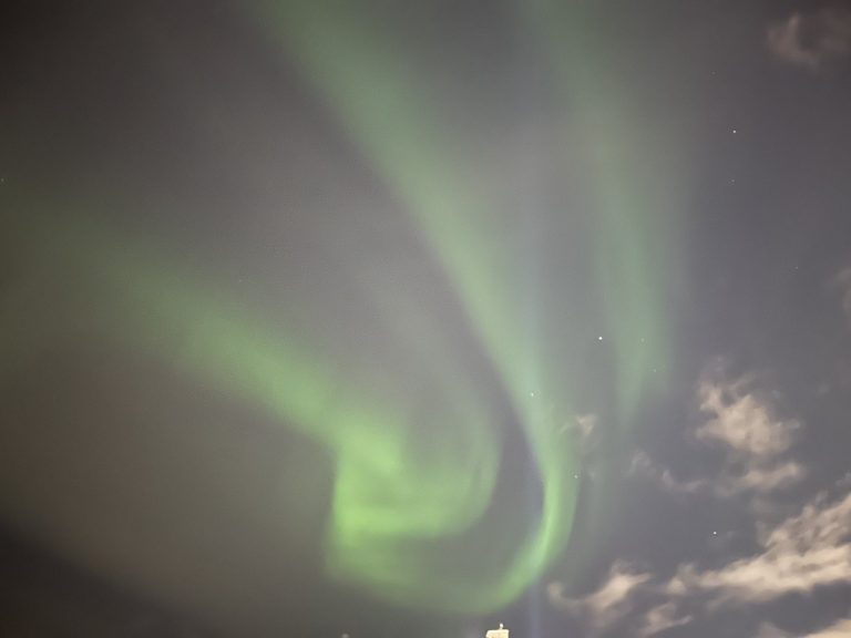 夜空に渦巻くオーロラ Aurora swirling across the night sky, Iceland